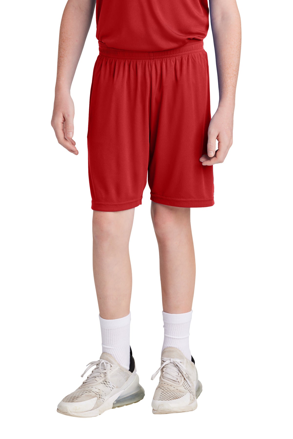 Sport-Tek Youth Competitor United 5  Short YST103 in Deep Red/ White