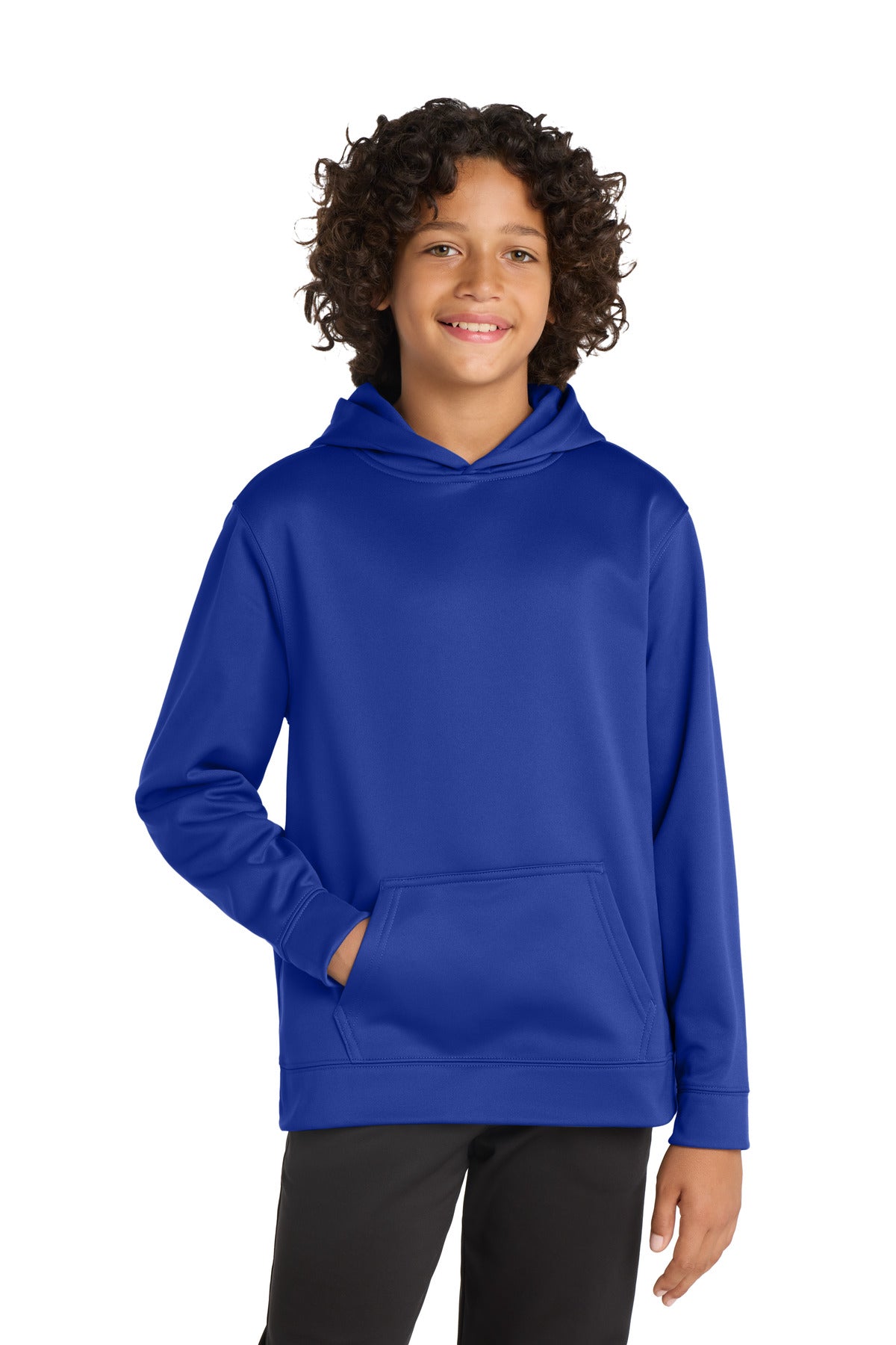 Sport-Tek Youth Sport-Wick Fleece Hooded Pullover. YST244 in True Royal
