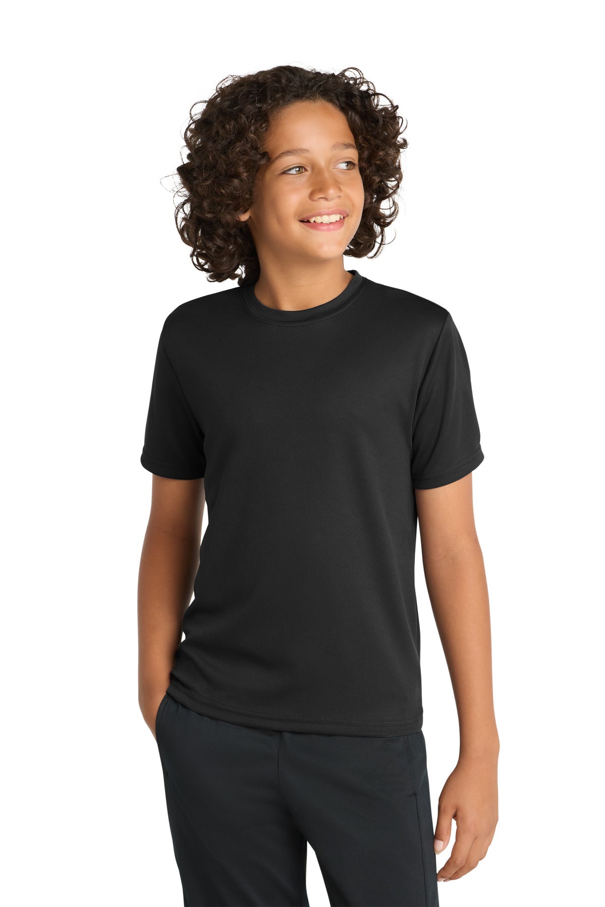 Sport-Tek Youth PosiCharge RacerMesh Tee. YST340 in Black