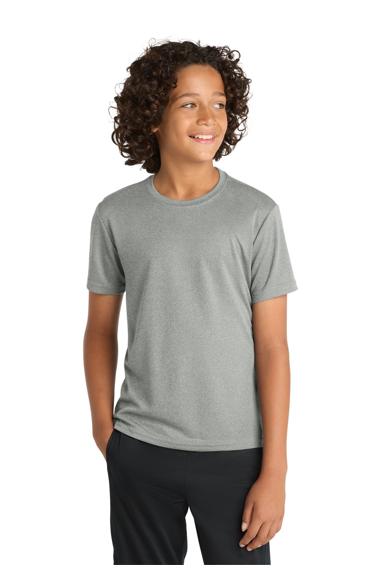 Sport-Tek Youth PosiCharge RacerMesh Tee. YST340 in Grey Heather