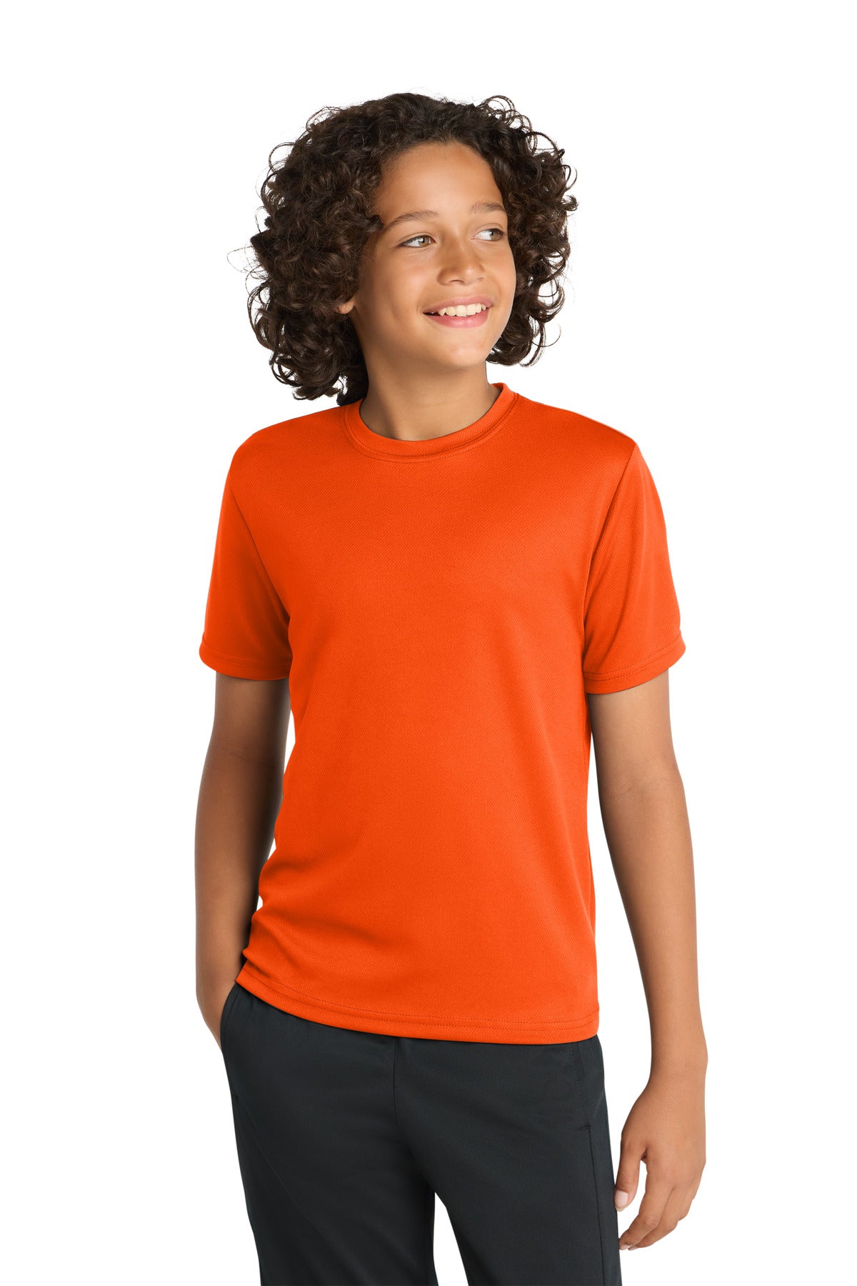 Sport-Tek Youth PosiCharge RacerMesh Tee. YST340 in Neon Orange