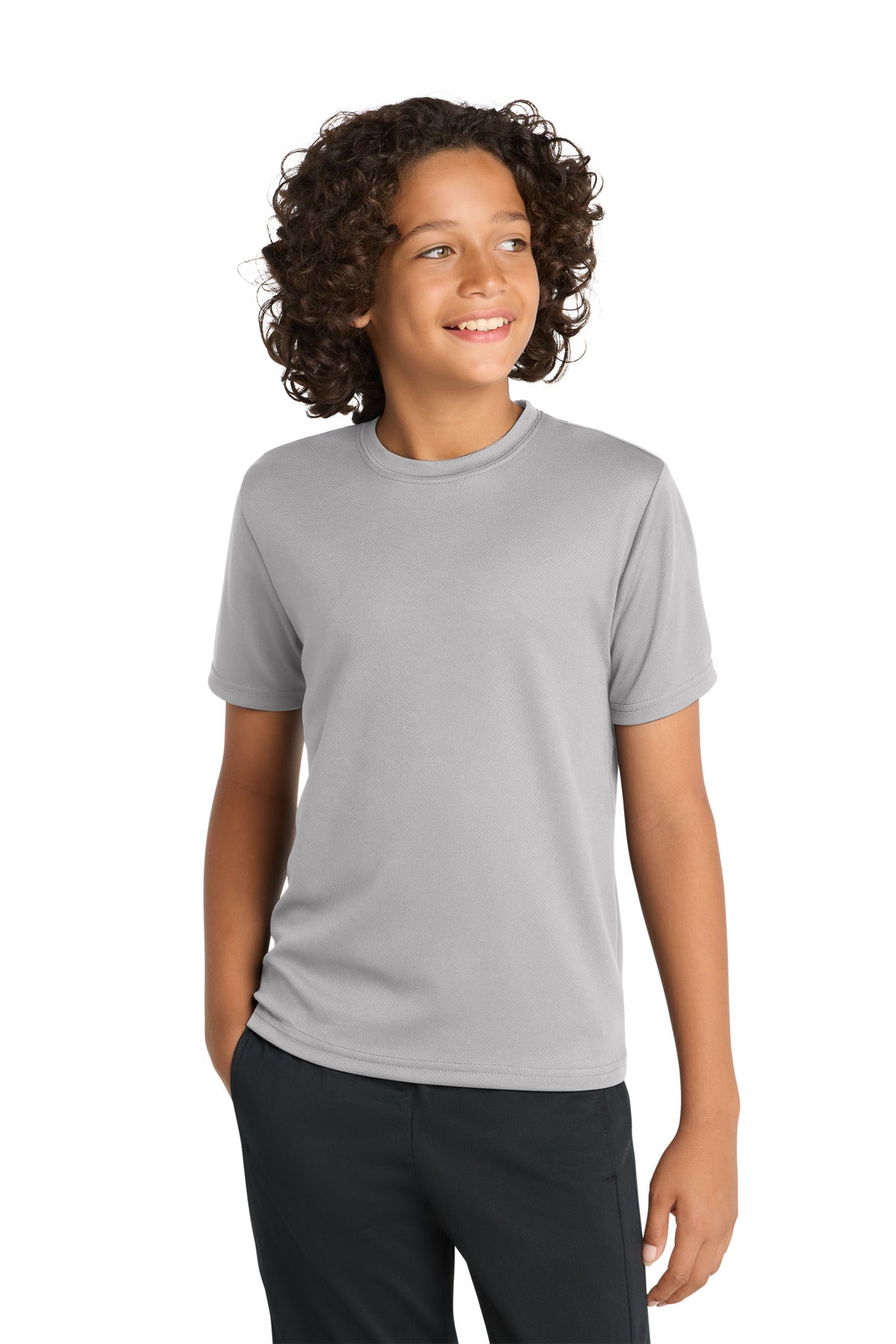 Sport-Tek Youth PosiCharge RacerMesh Tee. YST340 in Silver