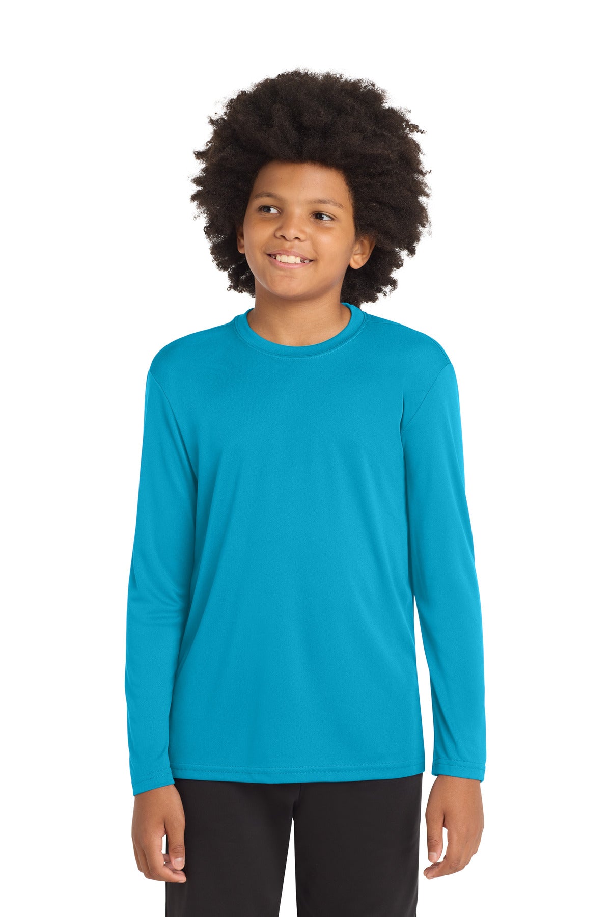 Sport-Tek Youth Long Sleeve PosiCharge Competitor Tee. YST350LS in Atomic Blue