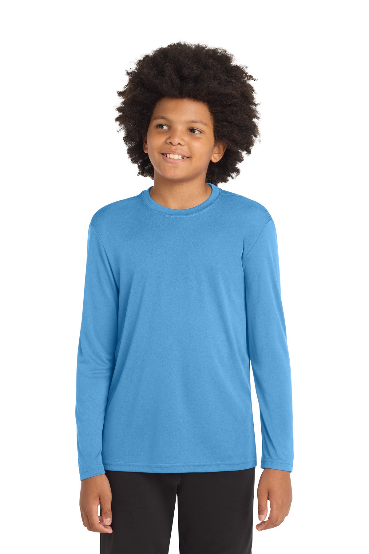 Sport-Tek Youth Long Sleeve PosiCharge Competitor Tee. YST350LS in Carolina Blue