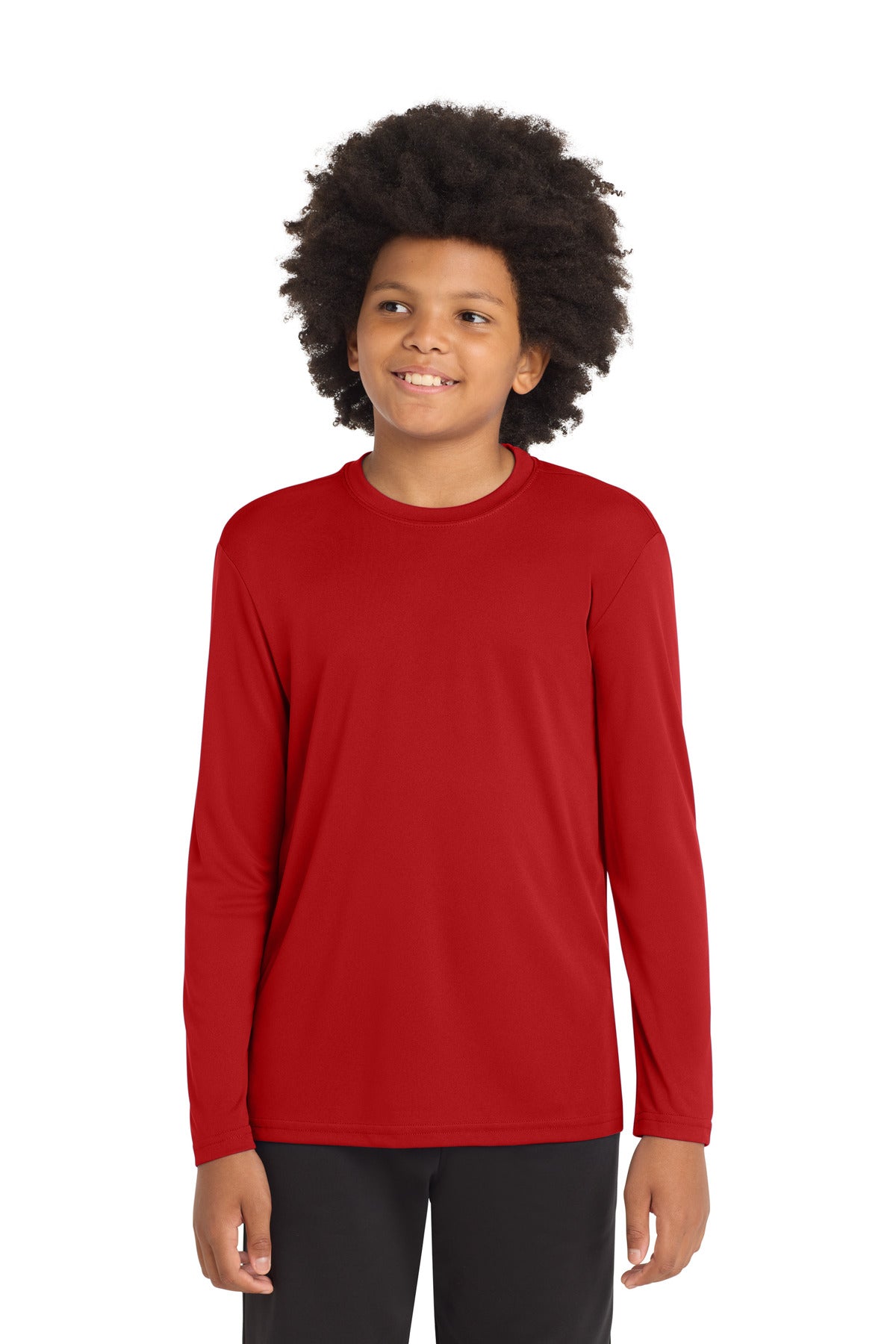 Sport-Tek Youth Long Sleeve PosiCharge Competitor Tee. YST350LS in Deep Red