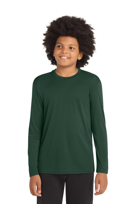 Sport-Tek Youth Long Sleeve PosiCharge Competitor Tee. YST350LS in Forest Green
