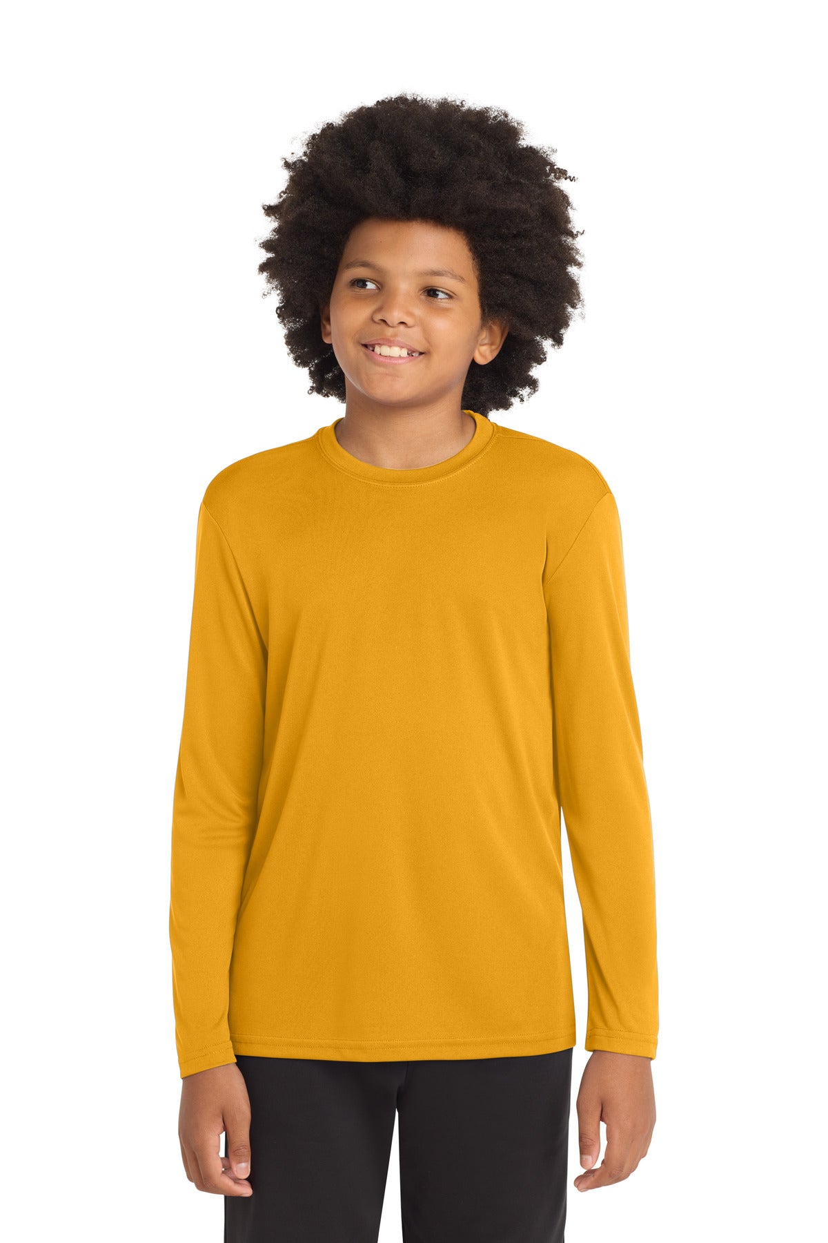 Sport-Tek Youth Long Sleeve PosiCharge Competitor Tee. YST350LS in Gold