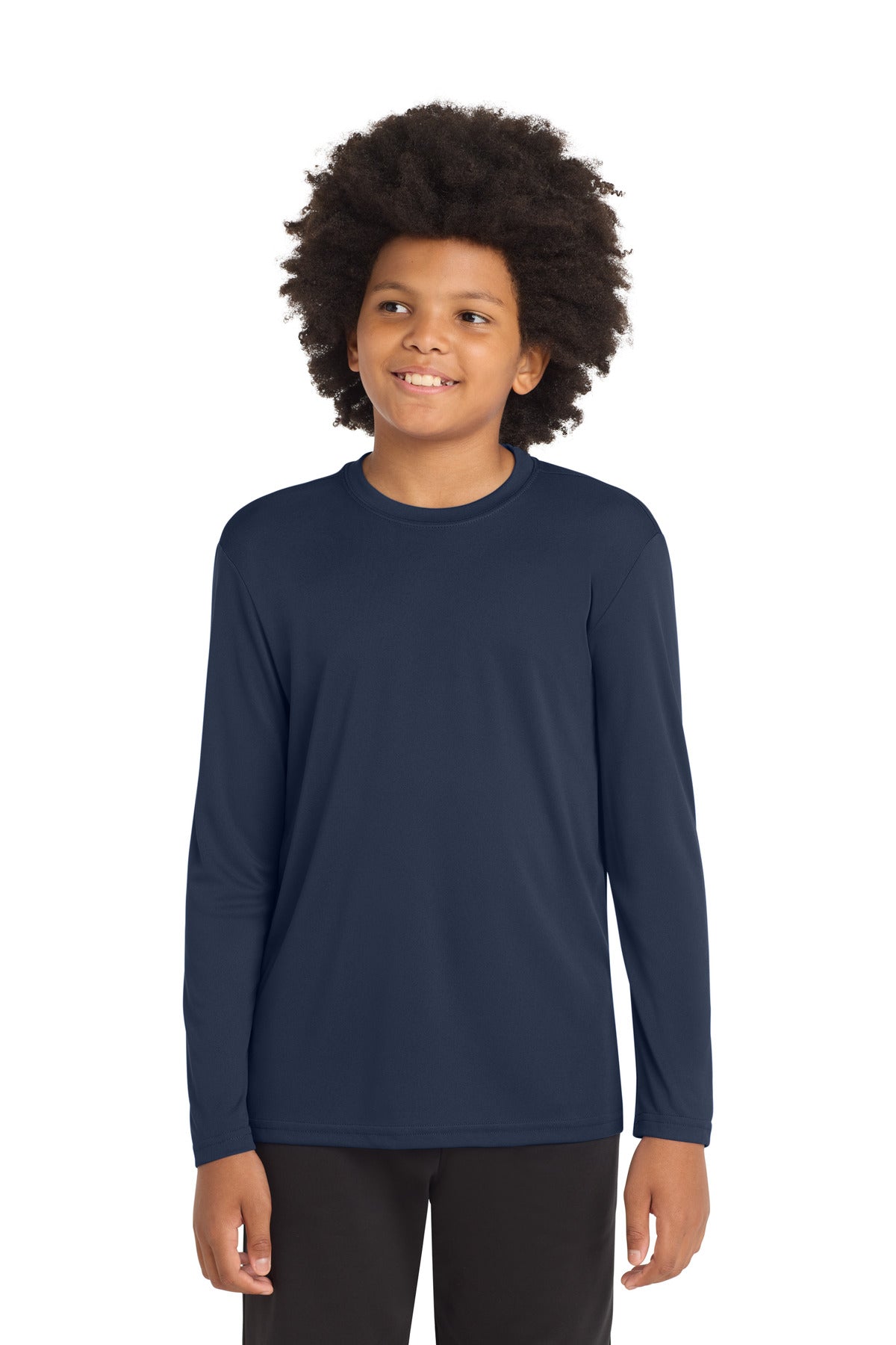 Sport-Tek Youth Long Sleeve PosiCharge Competitor Tee. YST350LS in True Navy