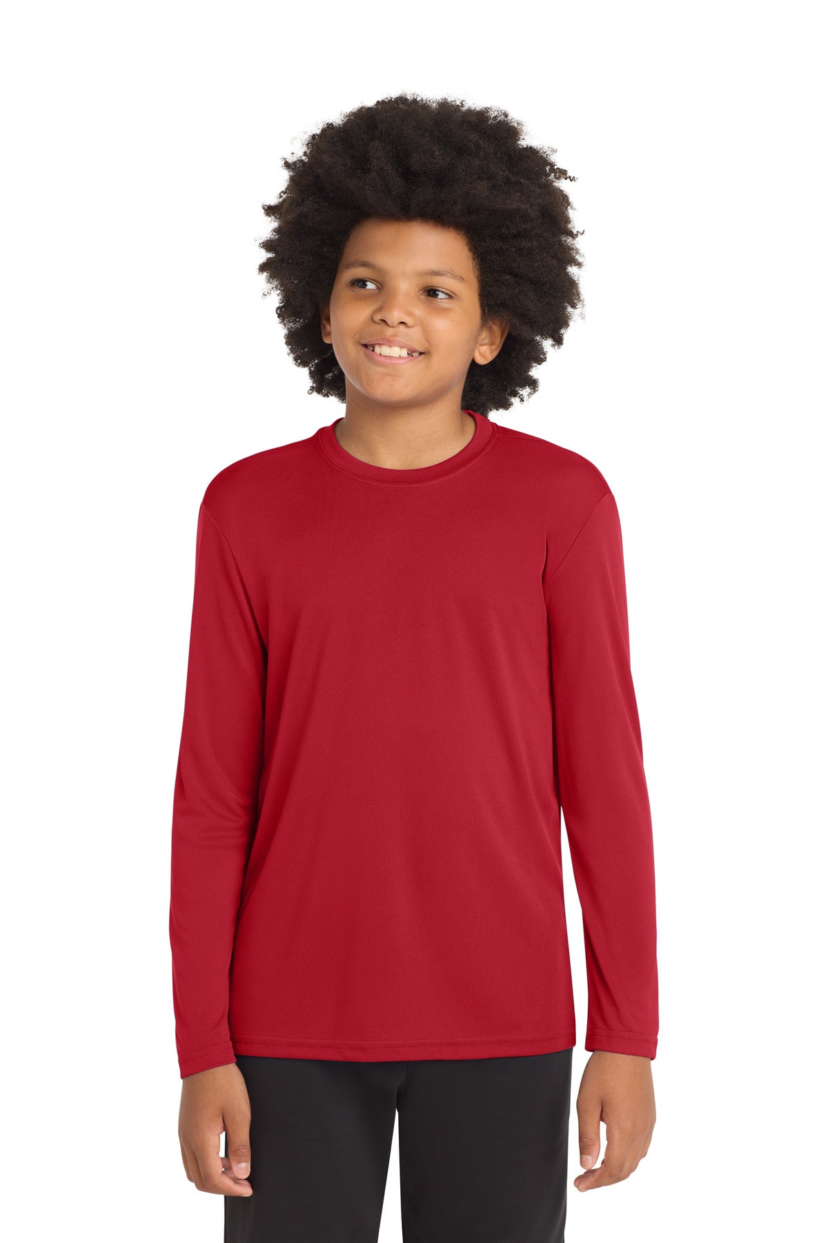 Sport-Tek Youth Long Sleeve PosiCharge Competitor Tee. YST350LS in True Red