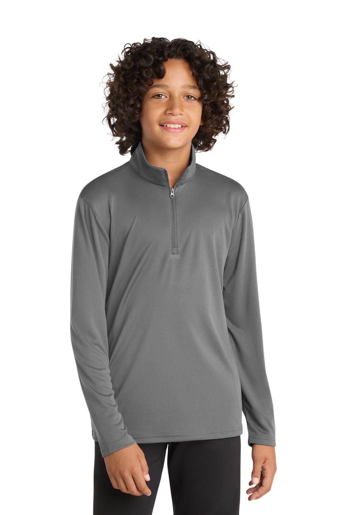 Sport-Tek  Youth PosiCharge  Competitor  1/4-Zip Pullover. YST357 in Grey Concrete