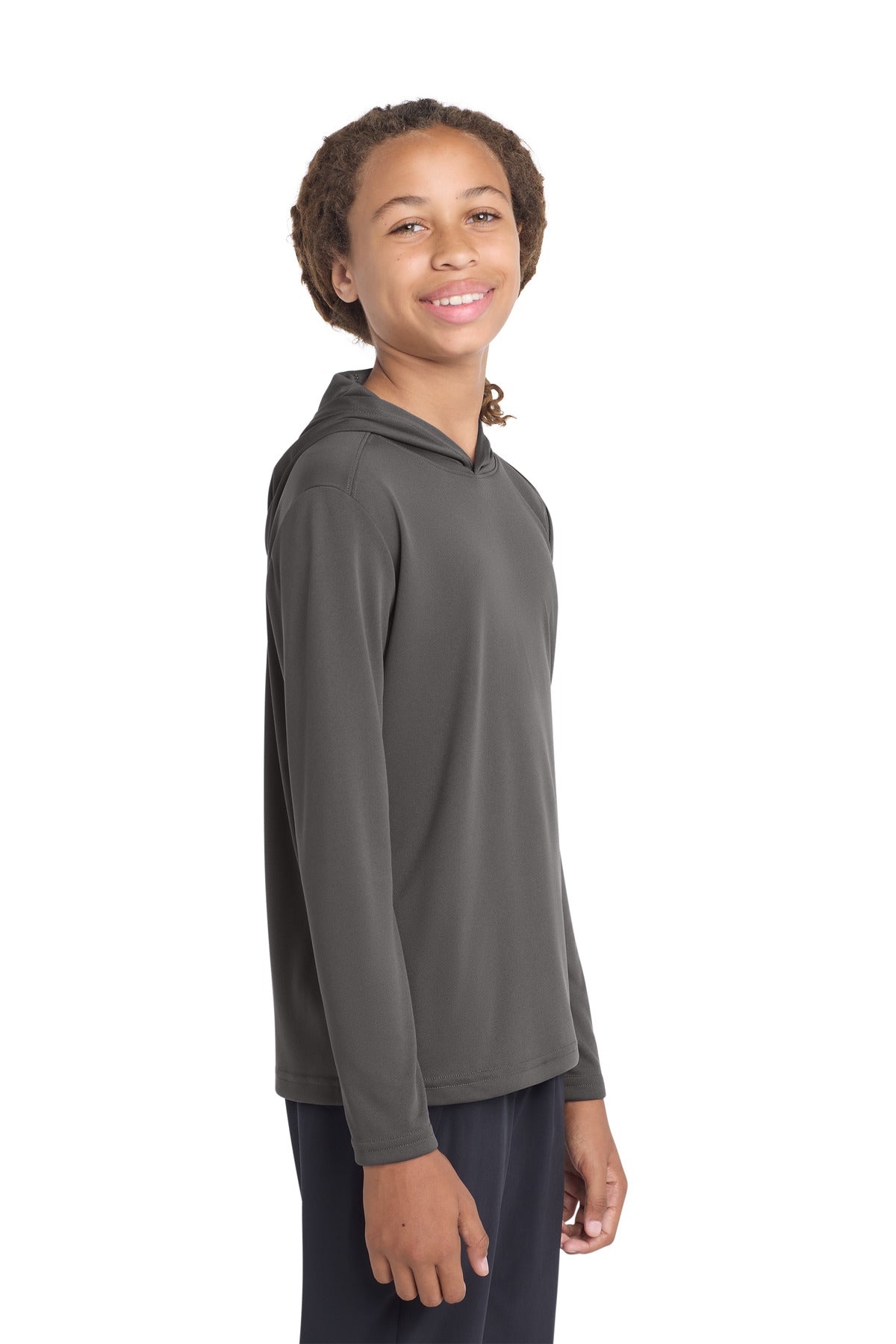 Sport-Tek  Youth PosiCharge  Competitor  Hooded Pullover. YST358 in Iron Grey