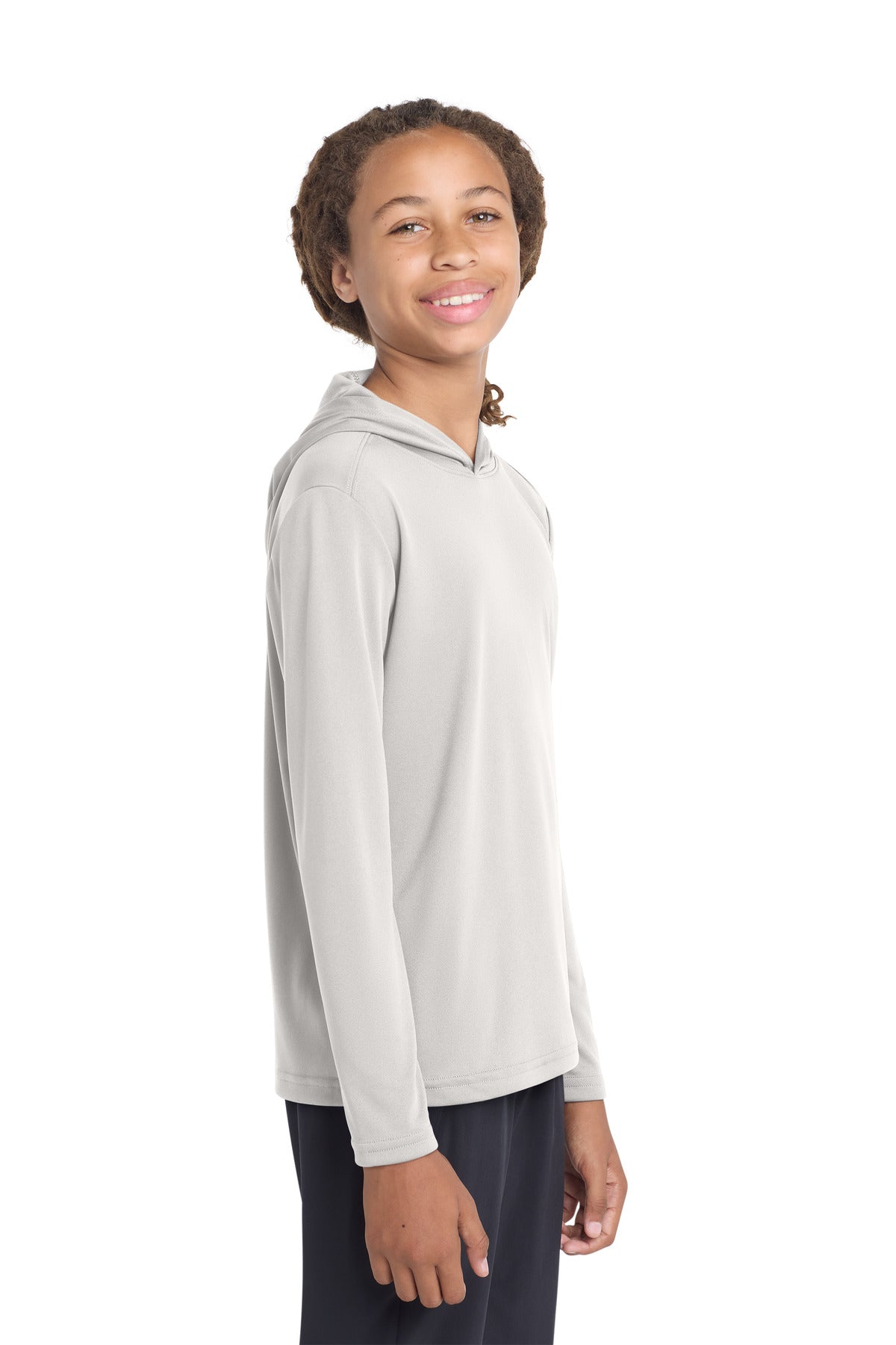 Sport-Tek  Youth PosiCharge  Competitor  Hooded Pullover. YST358 in Silver