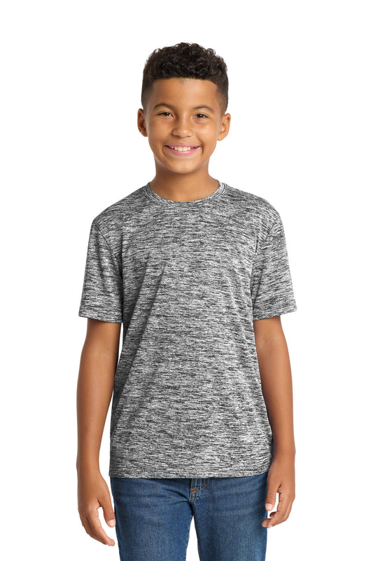 Sport-Tek Youth PosiCharge Electric Heather Tee. YST390 in Black Electric