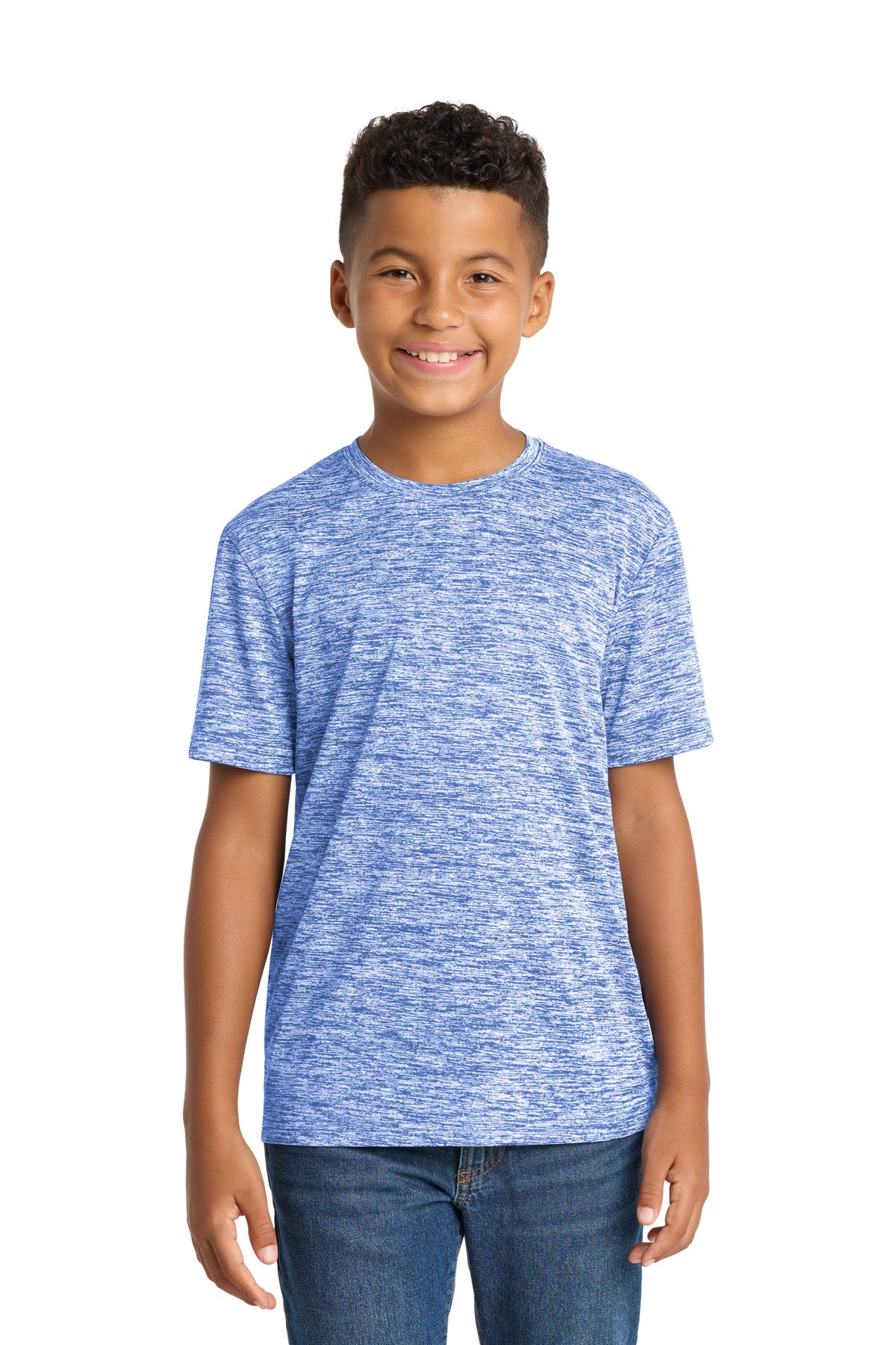 Sport-Tek Youth PosiCharge Electric Heather Tee. YST390 in True Royal Electric