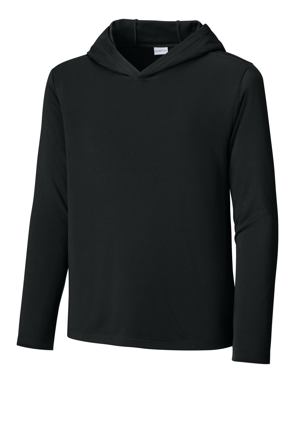 Sport-Tek Youth Posi-UV Pro Long Sleeve Hoodie YST420LSH in Black
