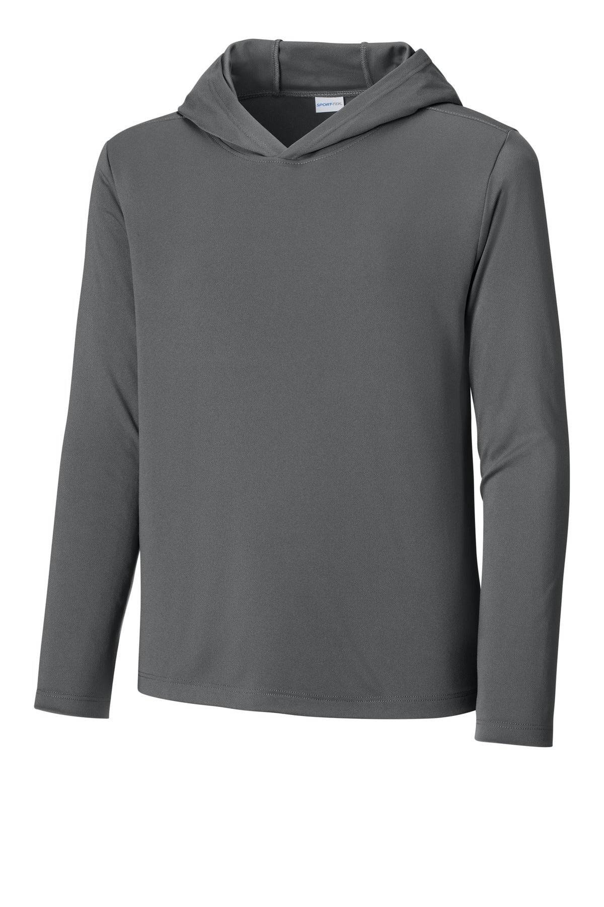 Sport-Tek Youth Posi-UV Pro Long Sleeve Hoodie YST420LSH in Dark Smoke Grey