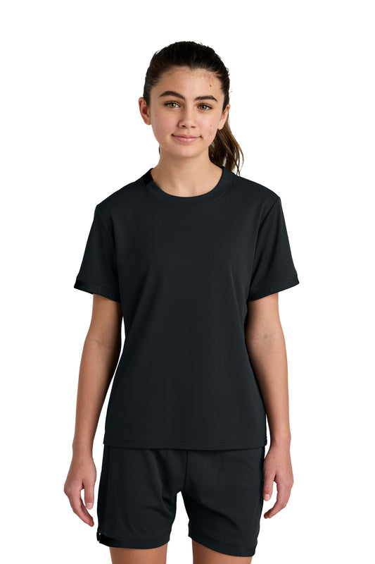 Sport-Tek Youth Club Short Sleeve Crew YST440 in Black/ Black