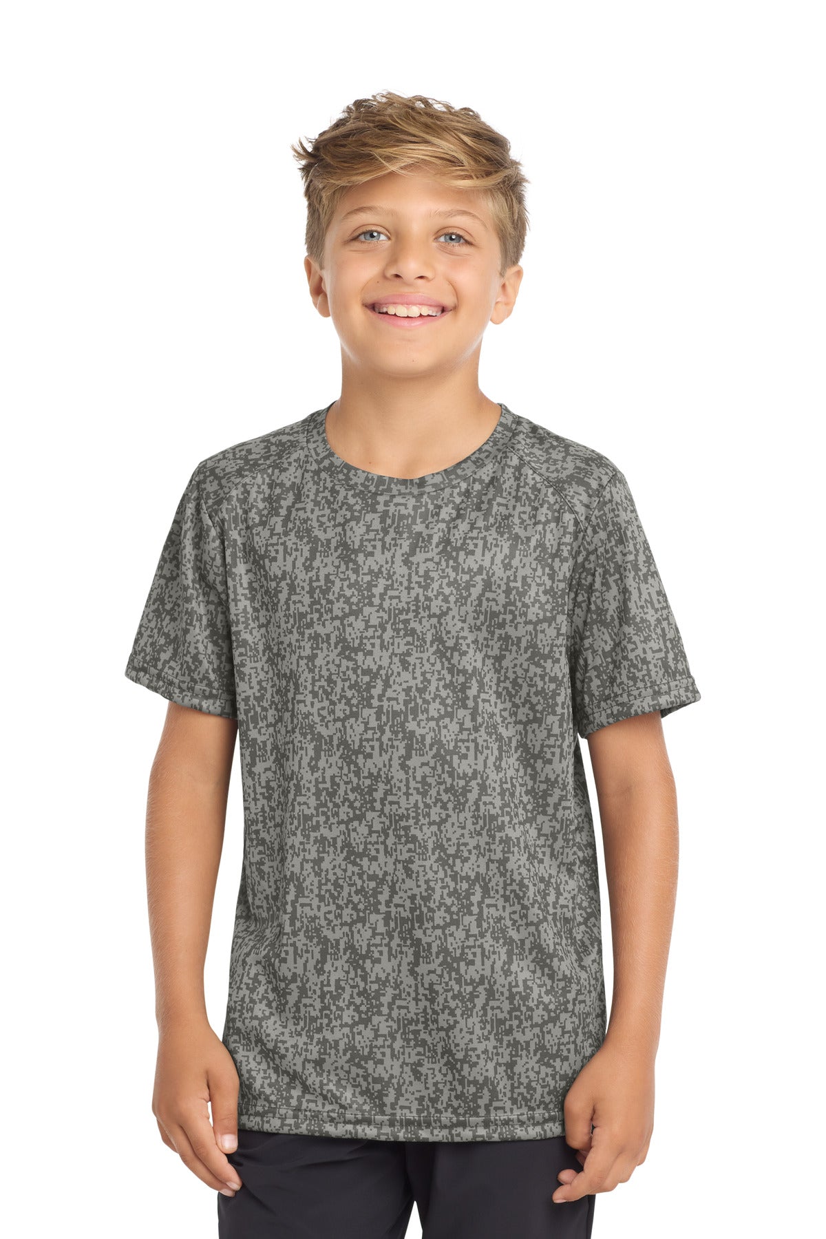 Sport-Tek  Youth Digi Camo Tee. YST460 in Grey Concrete