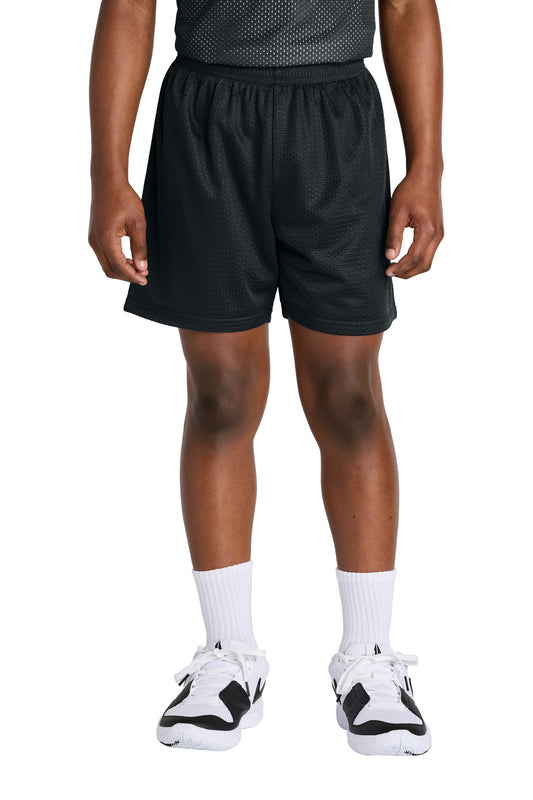Sport-Tek Youth PosiCharge Mesh 5  Short YST5100 in Black