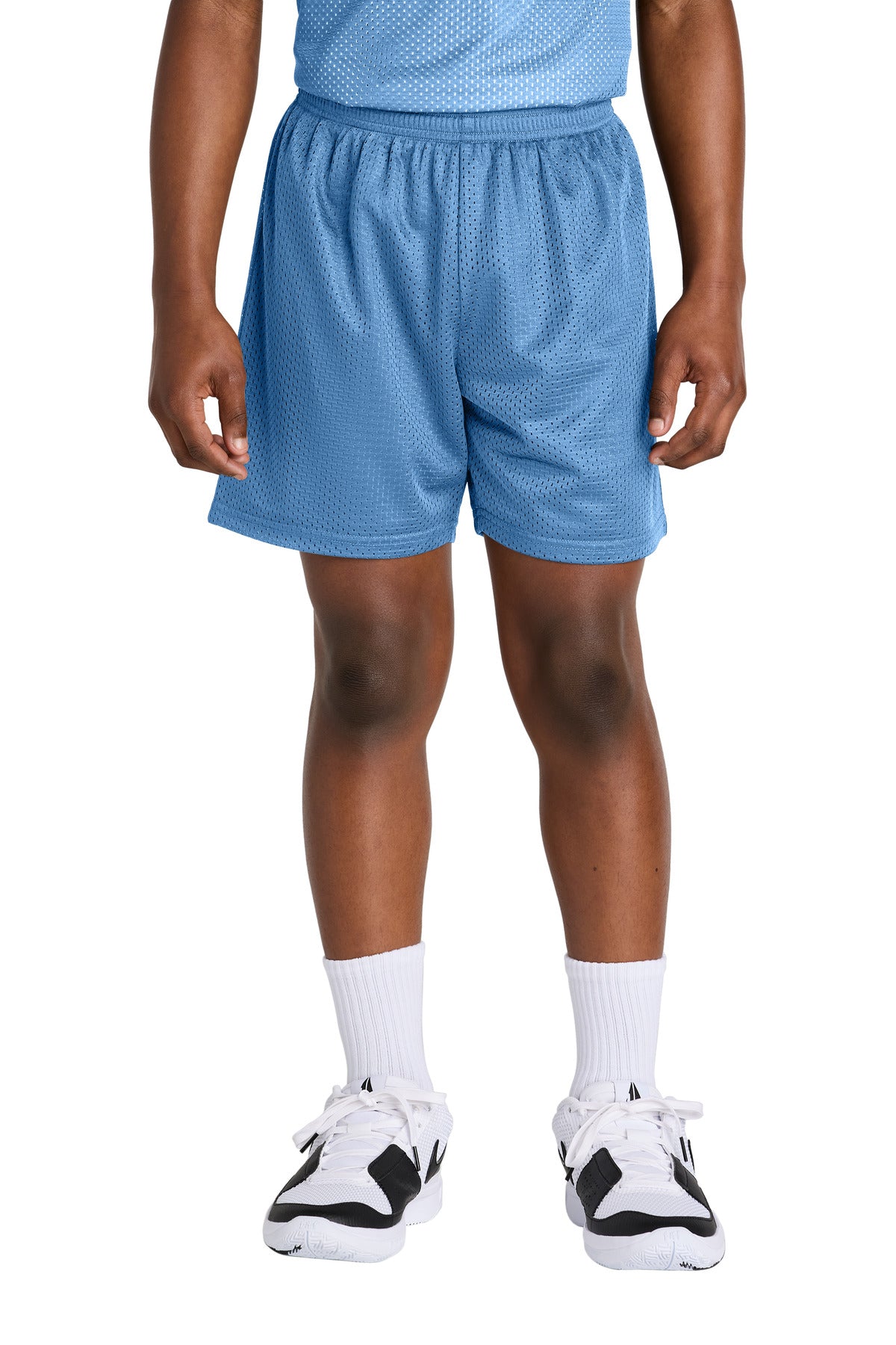 Sport-Tek Youth PosiCharge Mesh 5  Short YST5100 in Carolina Blue
