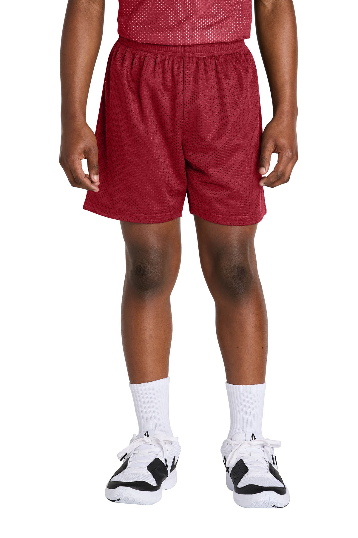 Sport-Tek Youth PosiCharge Mesh 5  Short YST5100 in Deep Red
