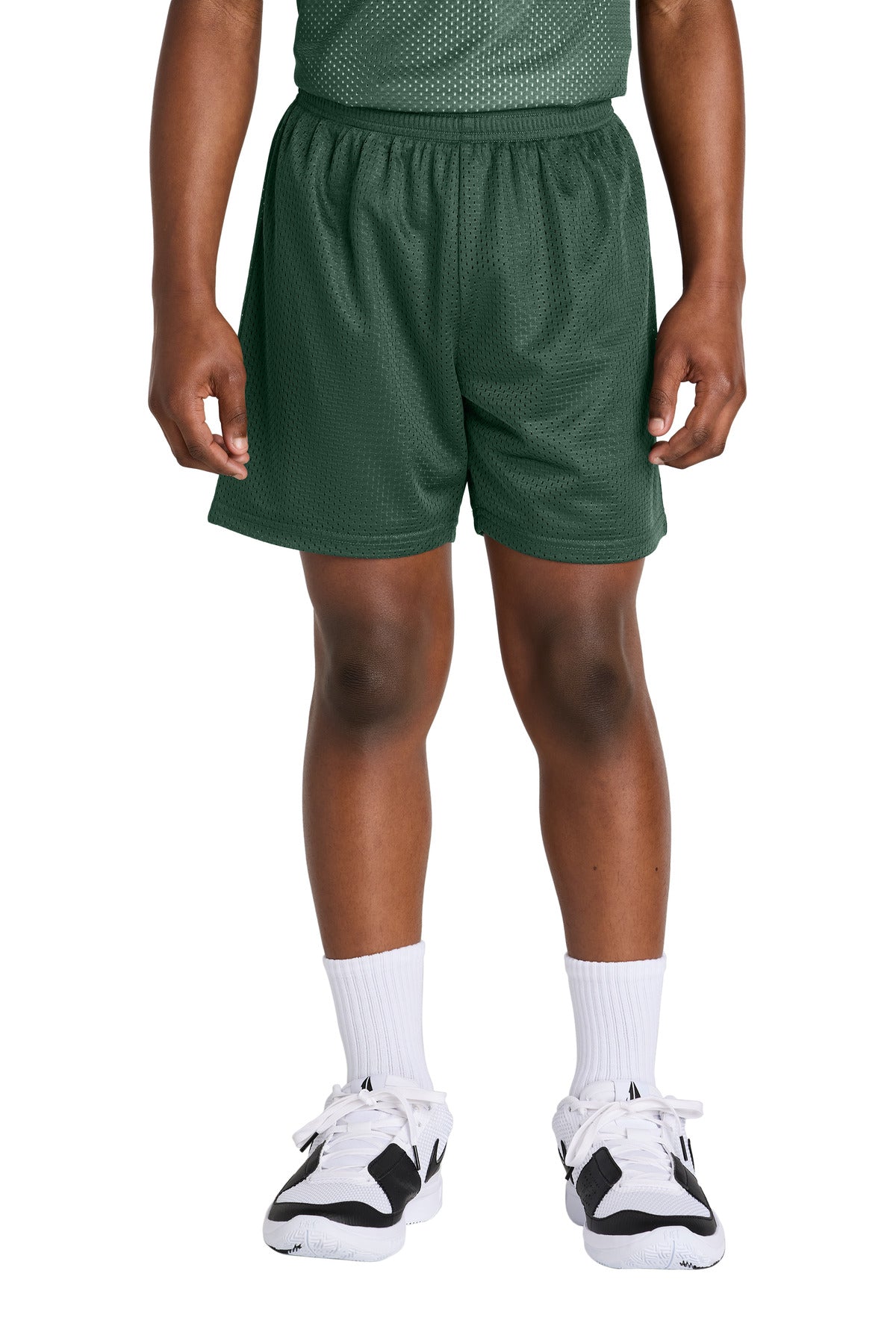 Sport-Tek Youth PosiCharge Mesh 5  Short YST5100 in Forest Green