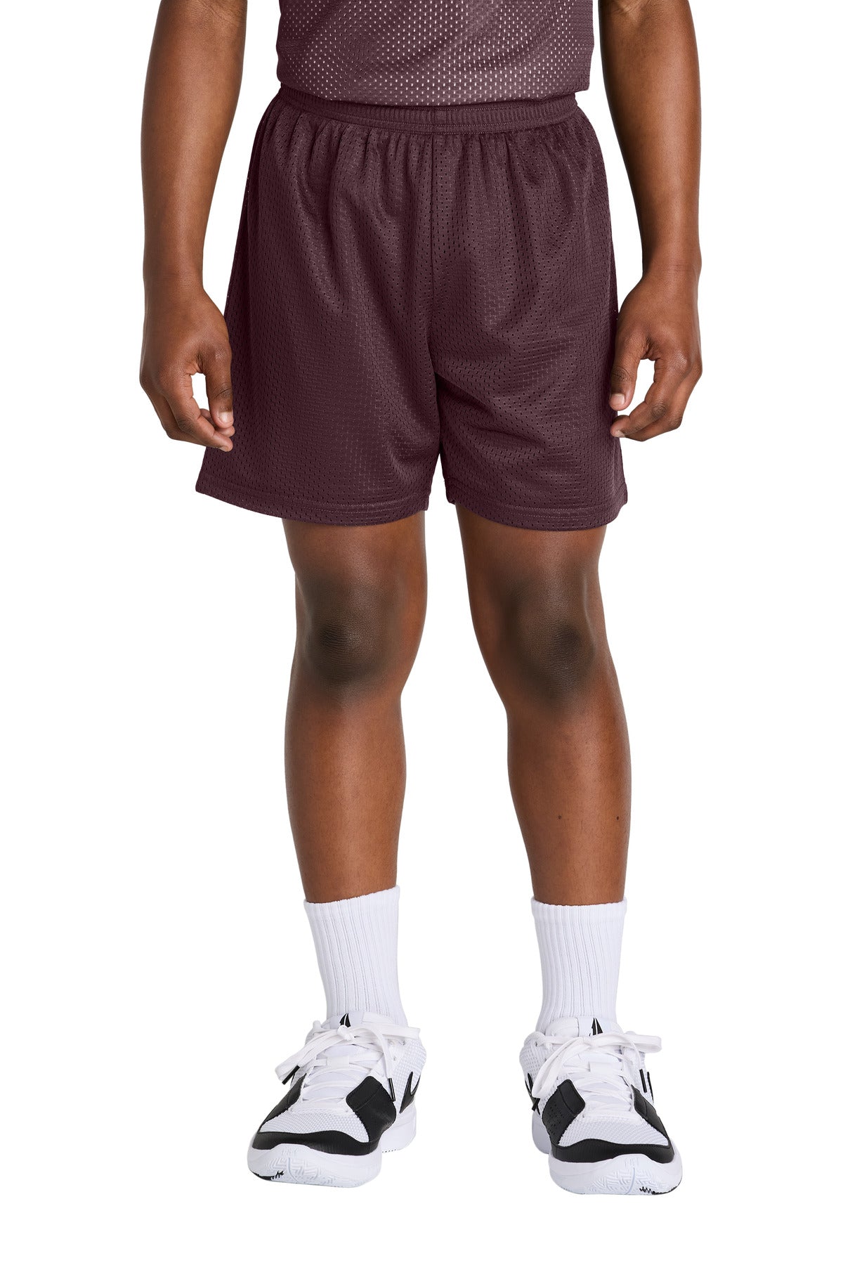 Sport-Tek Youth PosiCharge Mesh 5  Short YST5100 in Maroon