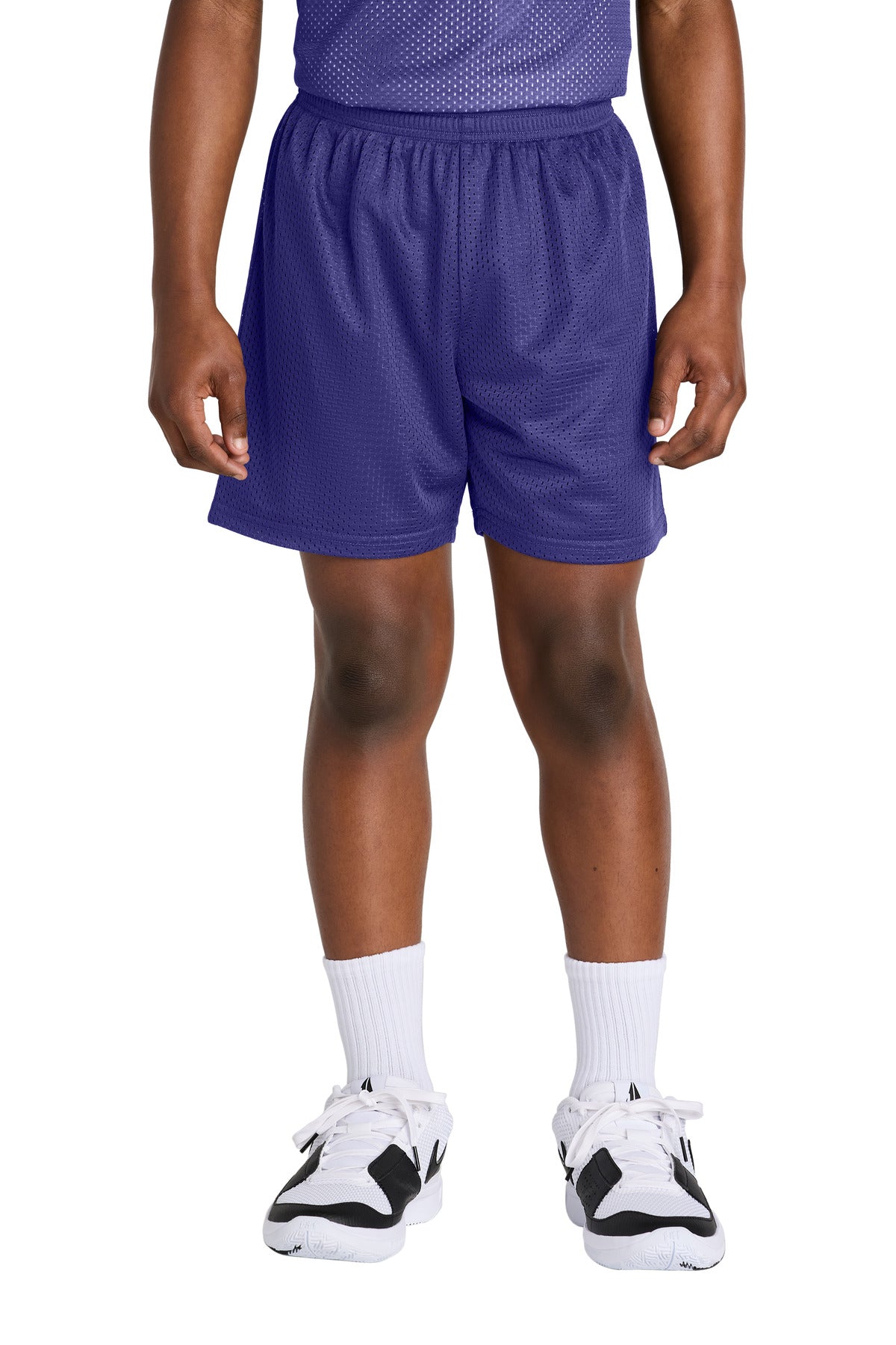 Sport-Tek Youth PosiCharge Mesh 5  Short YST5100 in Purple
