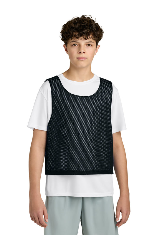 Sport-Tek Youth Lacrosse Reversible Pinnie YST512 in Black/ White