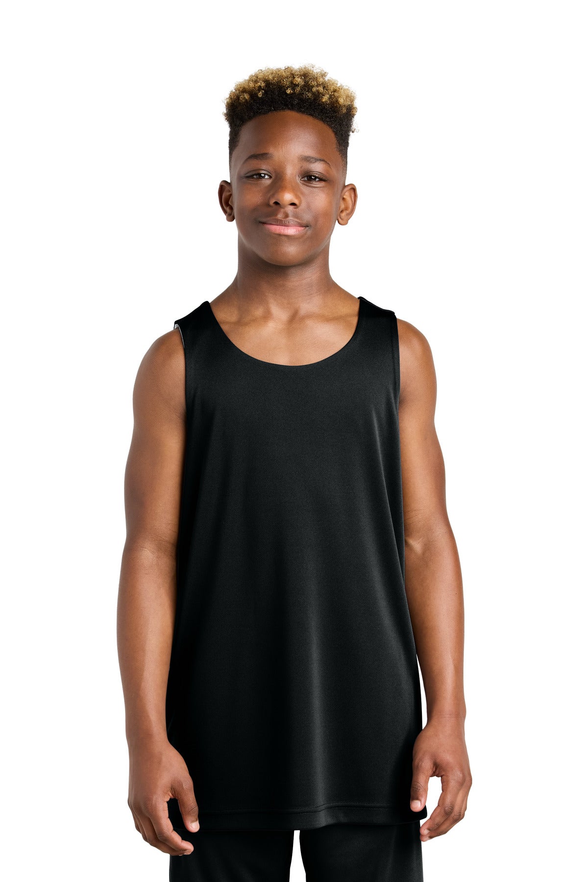 Sport-Tek Youth PosiCharge Competitor Rev Tank YST551 in Black/ White