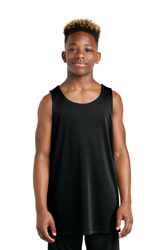 Sport-Tek Youth PosiCharge Competitor Rev Tank YST551 in Black/ White