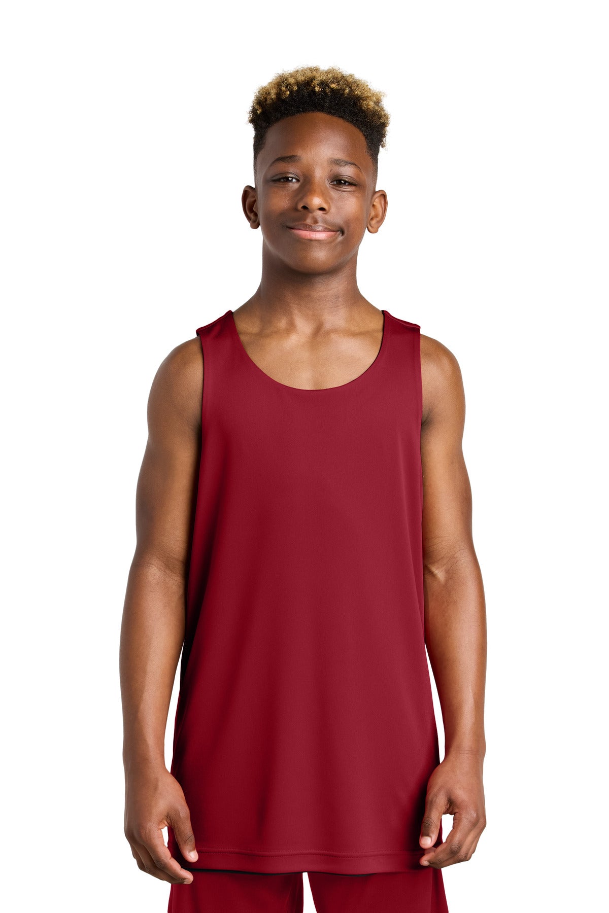 Sport-Tek Youth PosiCharge Competitor Rev Tank YST551 in Deep Red/ Black
