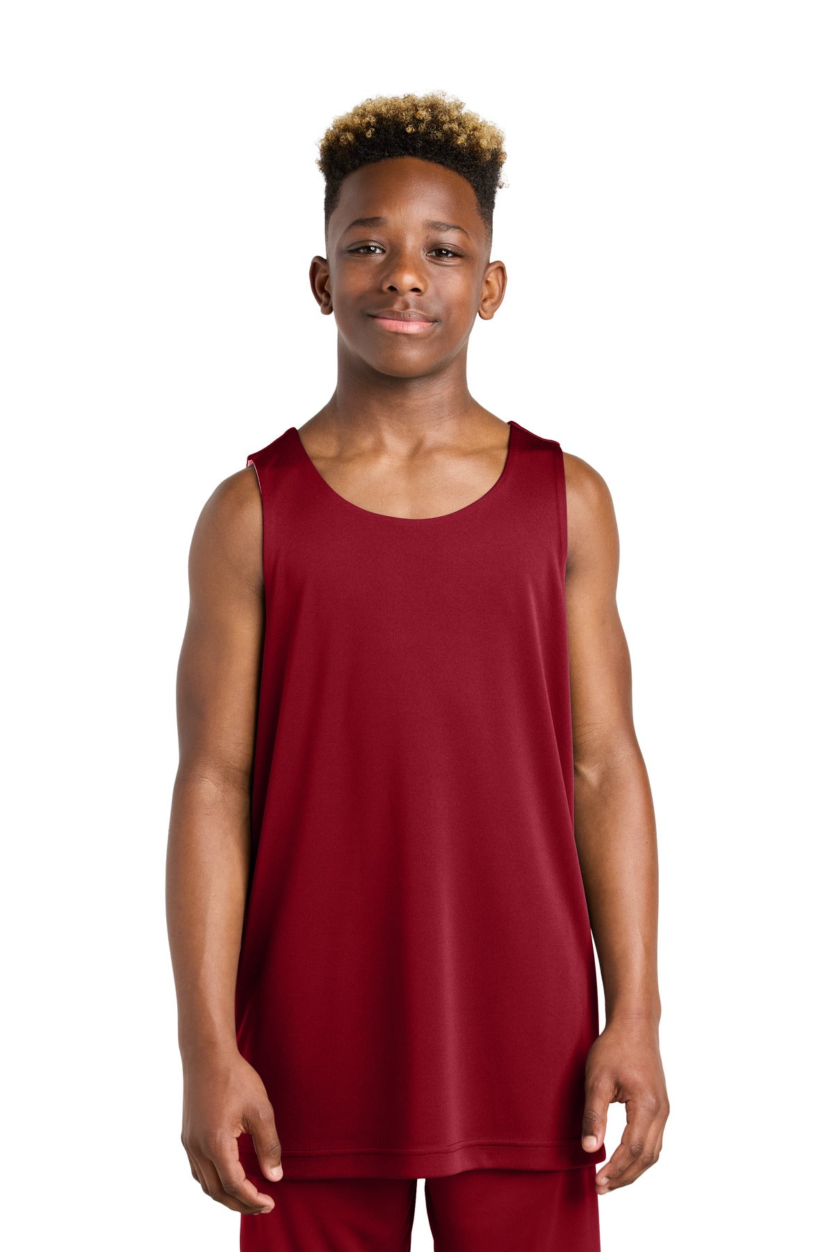 Sport-Tek Youth PosiCharge Competitor Rev Tank YST551 in Deep Red/ White