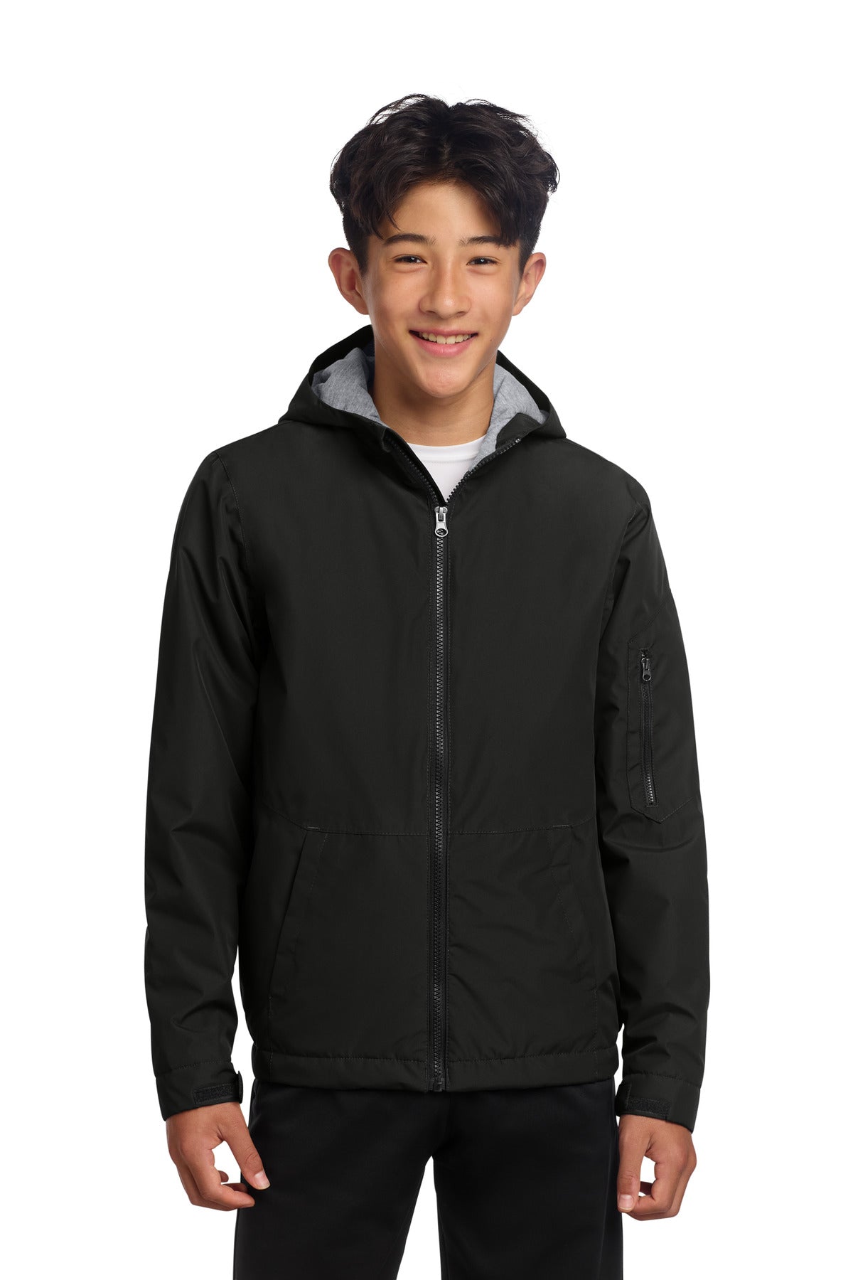 Sport-Tek Youth Waterproof Insulated Jacket YST56 in Black