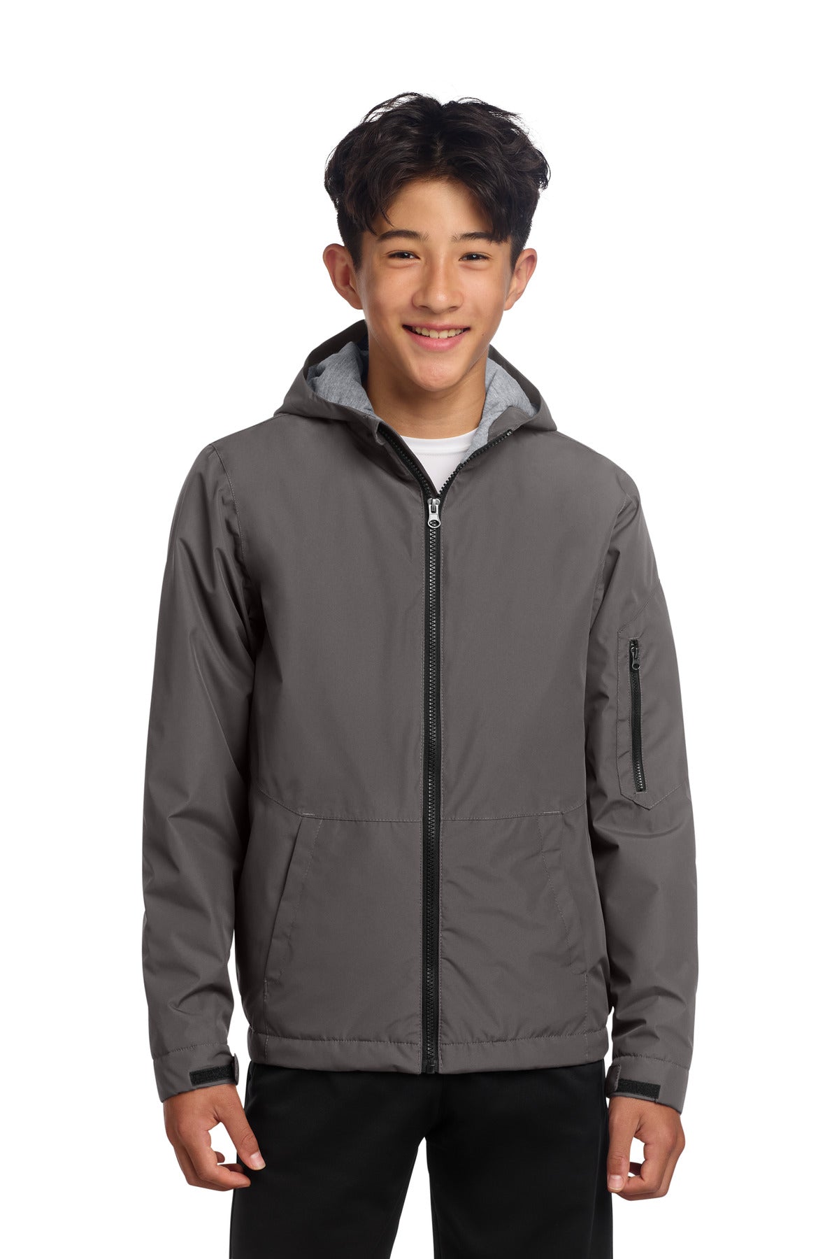 Sport-Tek Youth Waterproof Insulated Jacket YST56 in Graphite