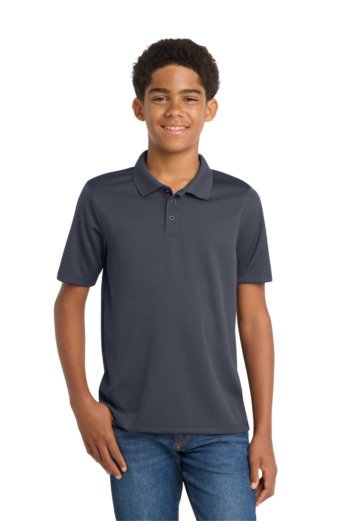 Sport-Tek Youth PosiCharge RacerMesh Polo. YST640 in Graphite