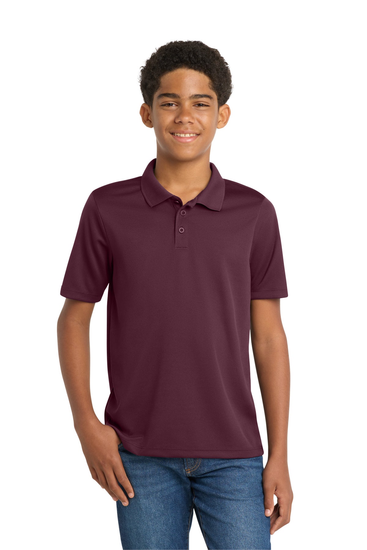 Sport-Tek Youth PosiCharge RacerMesh Polo. YST640 in Maroon