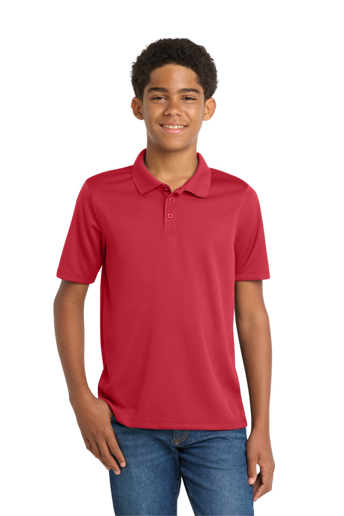 Sport-Tek Youth PosiCharge RacerMesh Polo. YST640 in True Red