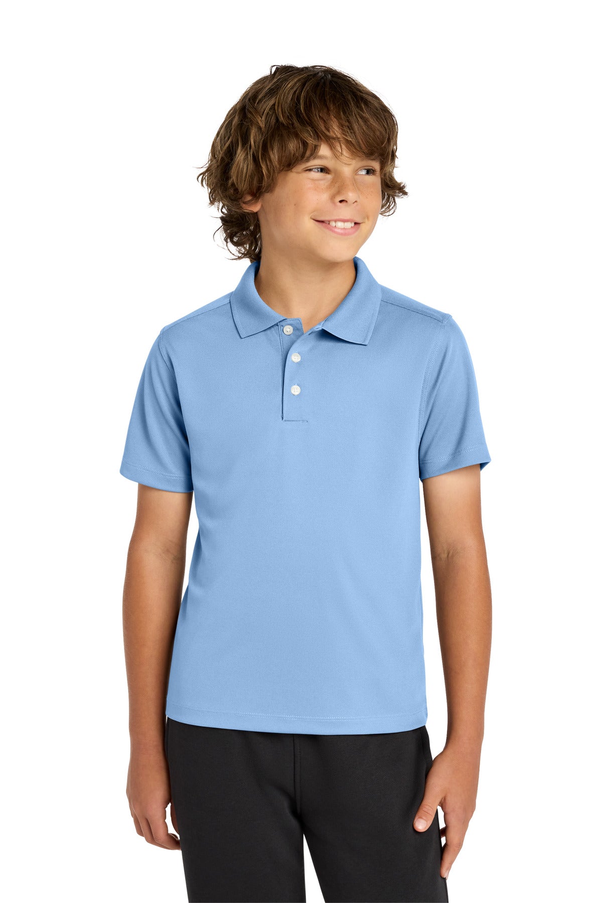 Sport-Tek Youth UV Micropique Polo YST740 in Carolina Blue