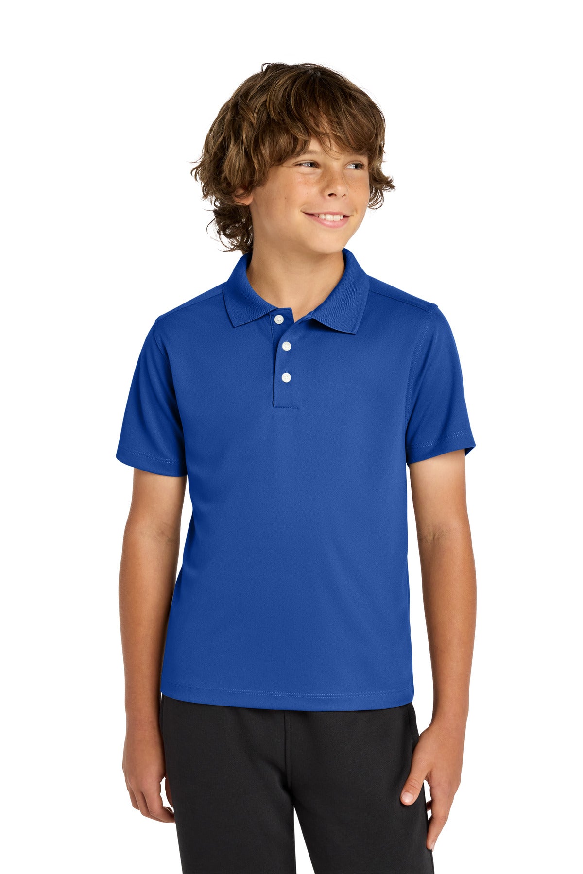 Sport-Tek Youth UV Micropique Polo YST740 in True Royal