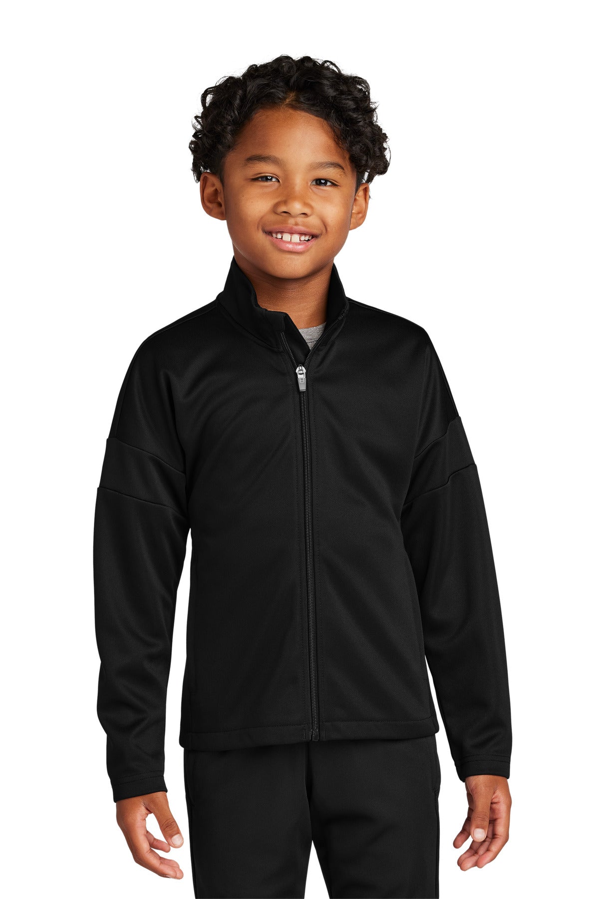 Sport-Tek Youth Travel Full-Zip Jacket YST800 in Black/ Black