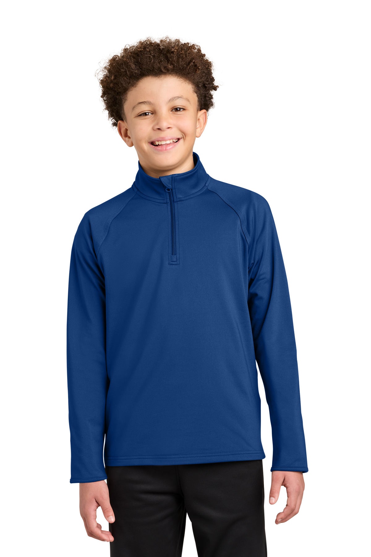 Sport-Tek Youth Sport-Wick Stretch 1/4-Zip Pullover YST850 in True Royal
